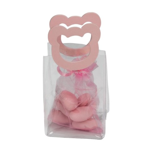 BORSETTA PVC MANICO ORSETTO CM6X8H ROSA